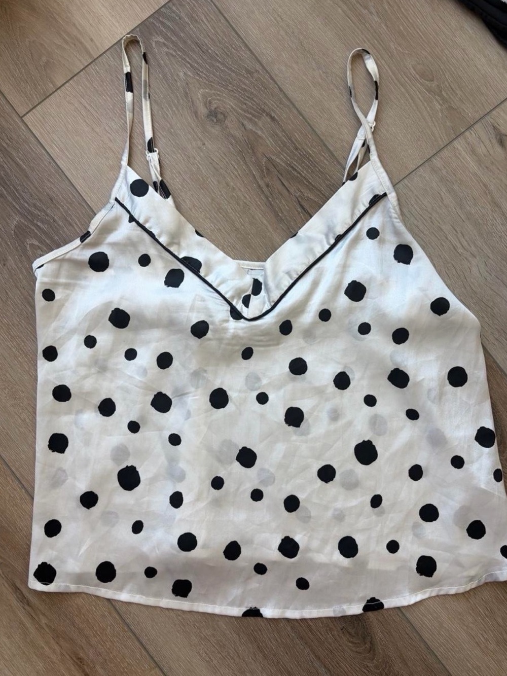 ASOS White Camisole with Black Polka Dots